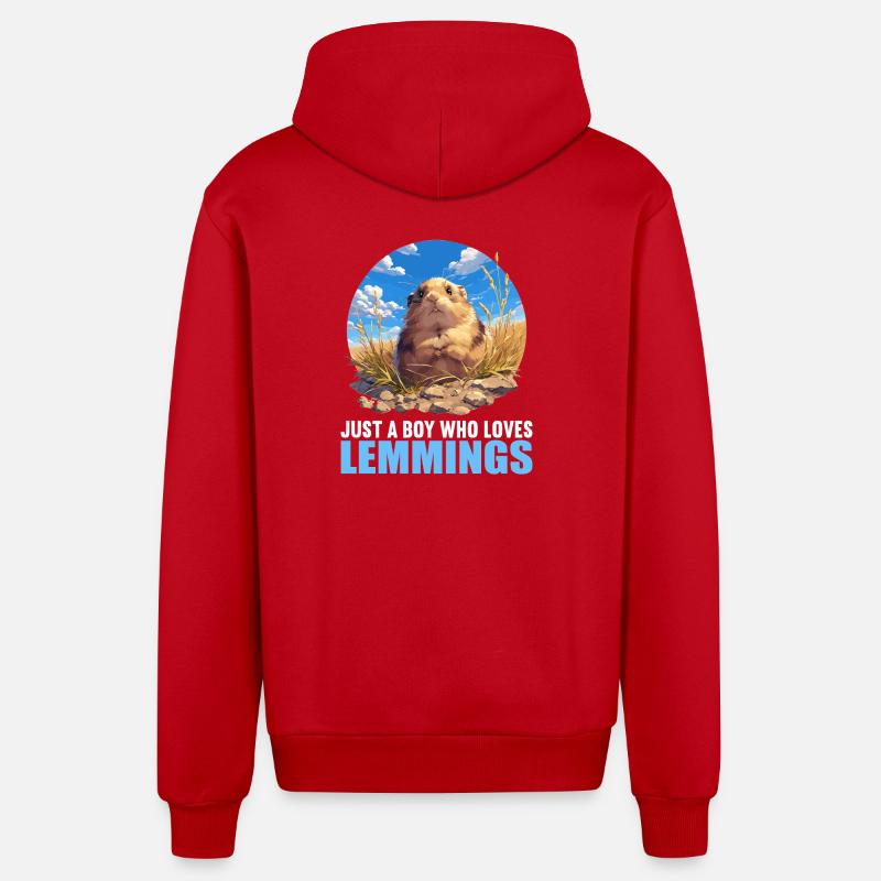 Lemmings Lemming - Veste à capuche bio décontractée fabriquée en UE - rouge