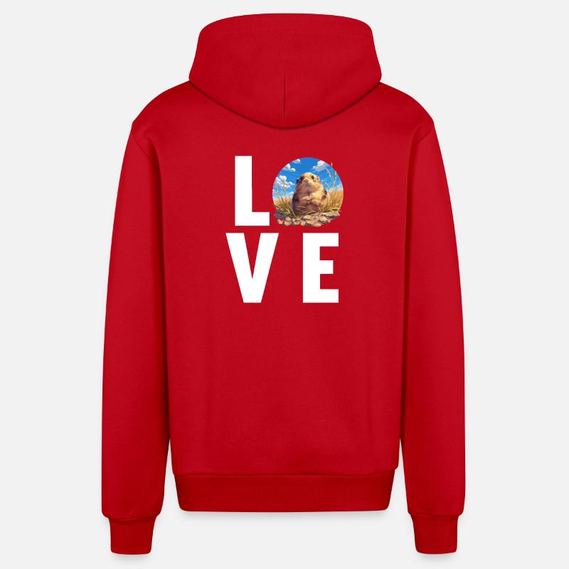 Lemmings Lemming - Veste à capuche bio décontractée fabriquée en UE - rouge