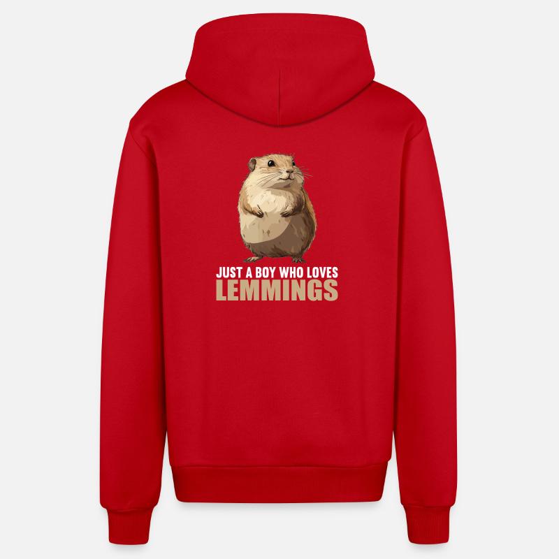 Lemmings Lemming - Veste à capuche bio décontractée fabriquée en UE - rouge