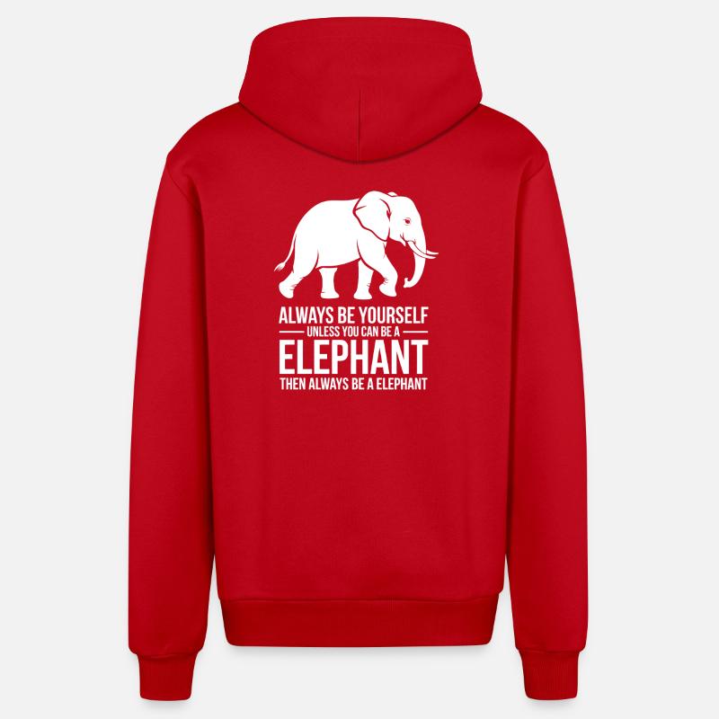 Drôles de Dits d’Éléphant Cadeau Éléphant - Veste à capuche bio décontractée fabriquée en UE - rouge