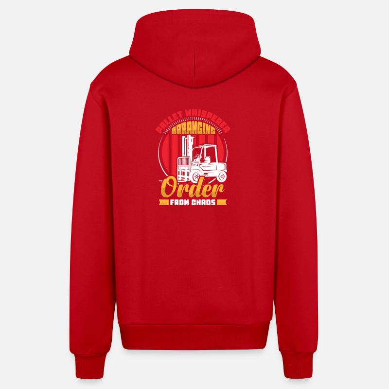 Staplerfahrer Englisch Spruch Stapler - Organic Relaxed Kapuzenjacke Made in EU - Rot