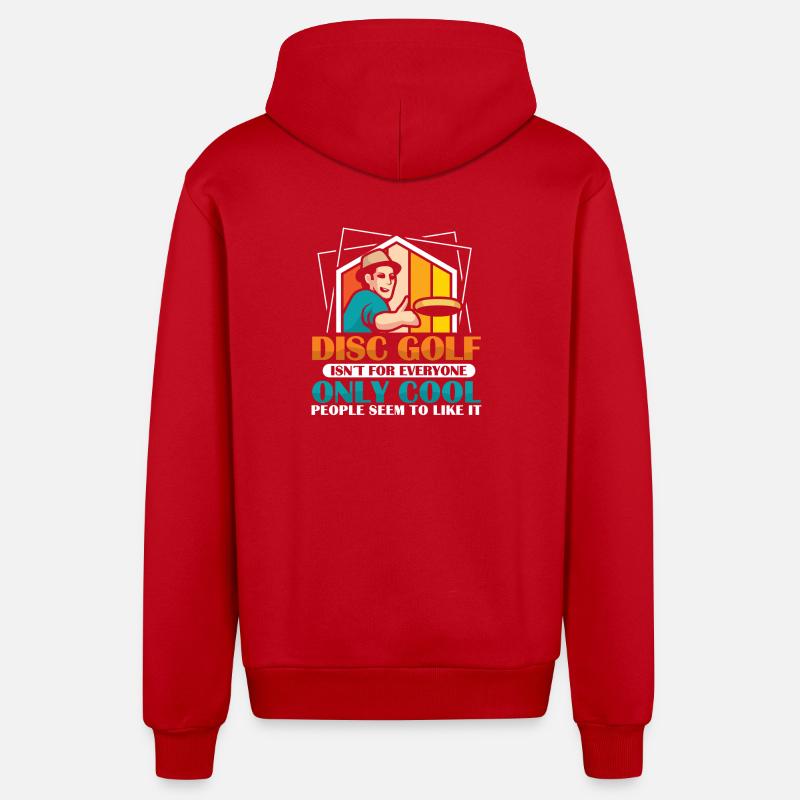 Cadeaux de disc golf Disc Golf - Veste à capuche bio décontractée fabriquée en UE - rouge
