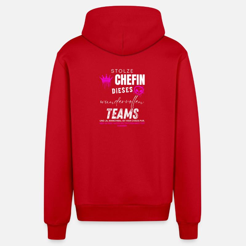 Stolze Chefin wundervolles Team Chefin Geschenke - Veste à capuche bio décontractée fabriquée en UE - rouge