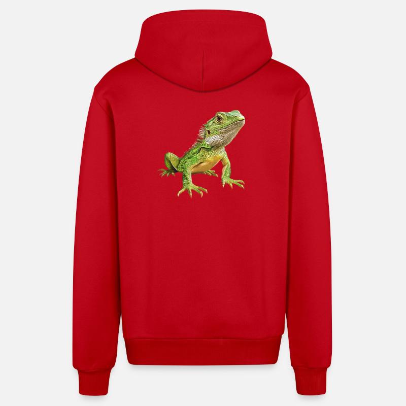 Eidechsen Eidechse - Organic Relaxed Kapuzenjacke Made in EU - Rot
