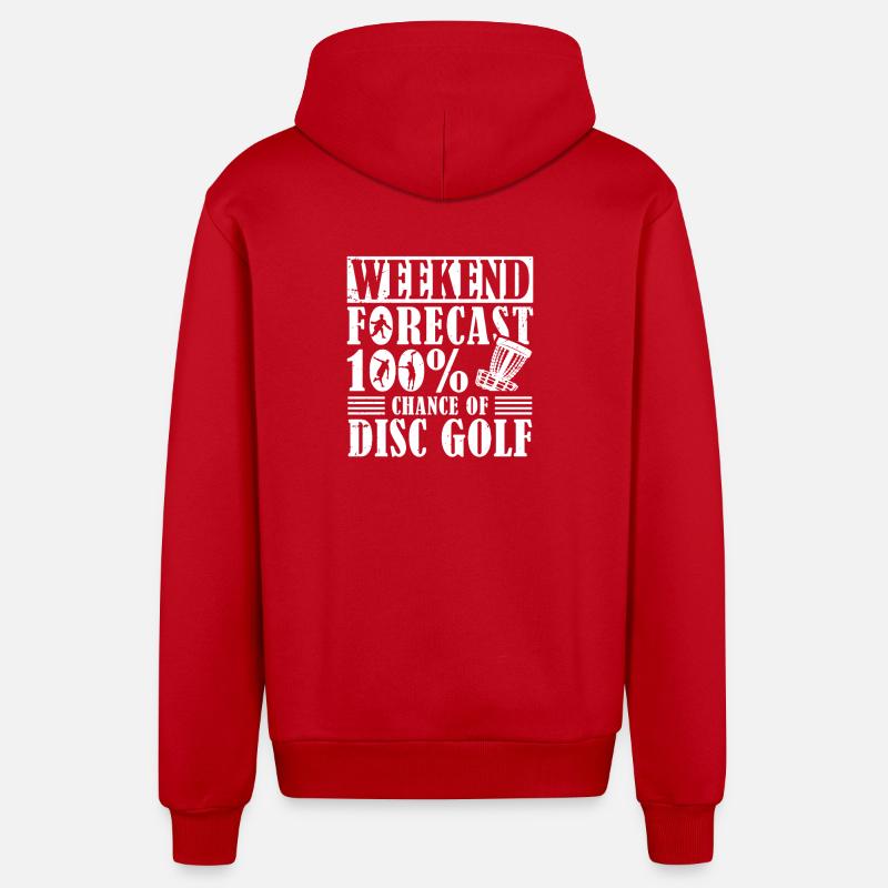 Cadeaux de disc golf Disc Golf - Veste à capuche bio décontractée fabriquée en UE - rouge