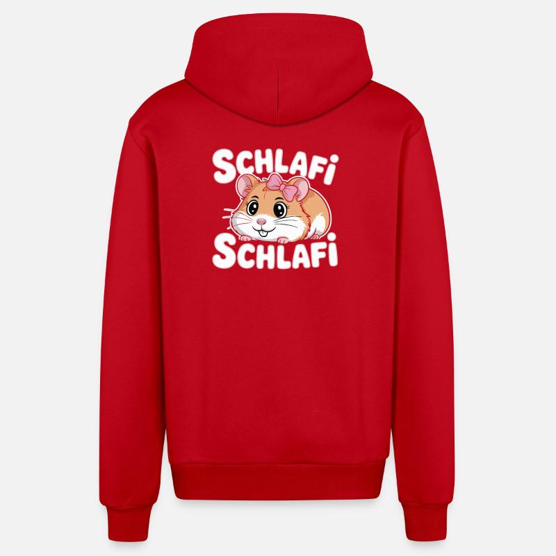 Schlafi Schlafi Hamster Design - Veste à capuche bio décontractée fabriquée en UE - rouge