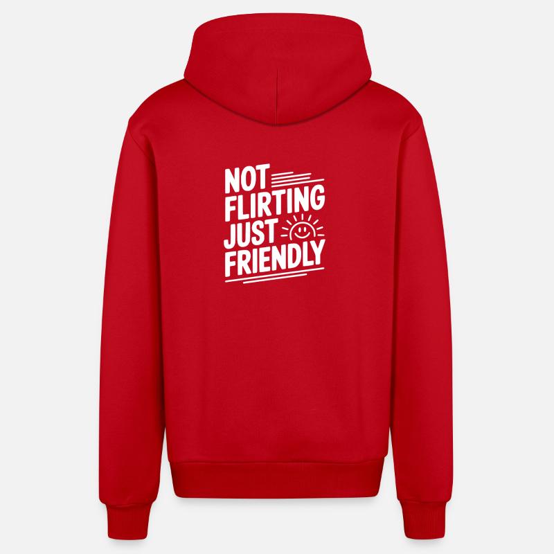 Pas de flirt, juste amical - Veste à capuche bio décontractée fabriquée en UE - rouge