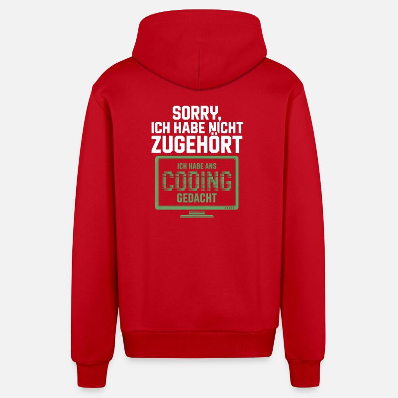 Sorry, ich habe Coding gedacht - Organic Relaxed Kapuzenjacke Made in EU - Rot