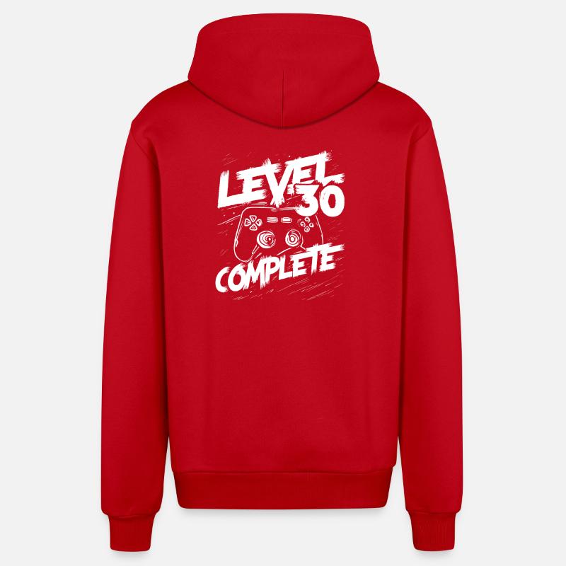 Level 30 Complete Controller - Organic Relaxed Hooded Jacket Made in EU - red