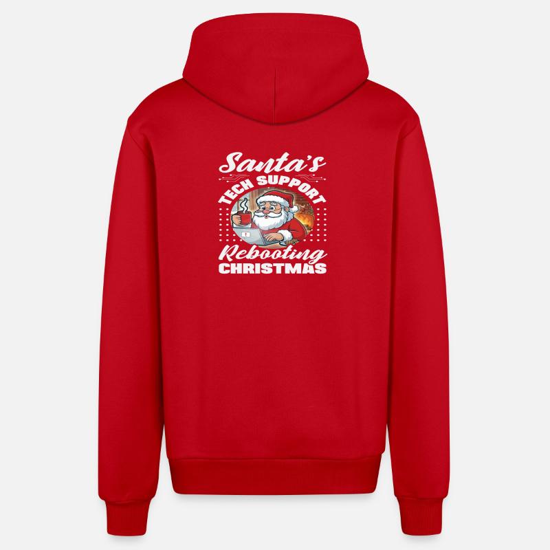 Weihnachtsmann Tech Support Weihnachten IT - Organic Relaxed Kapuzenjacke Made in EU - Rot