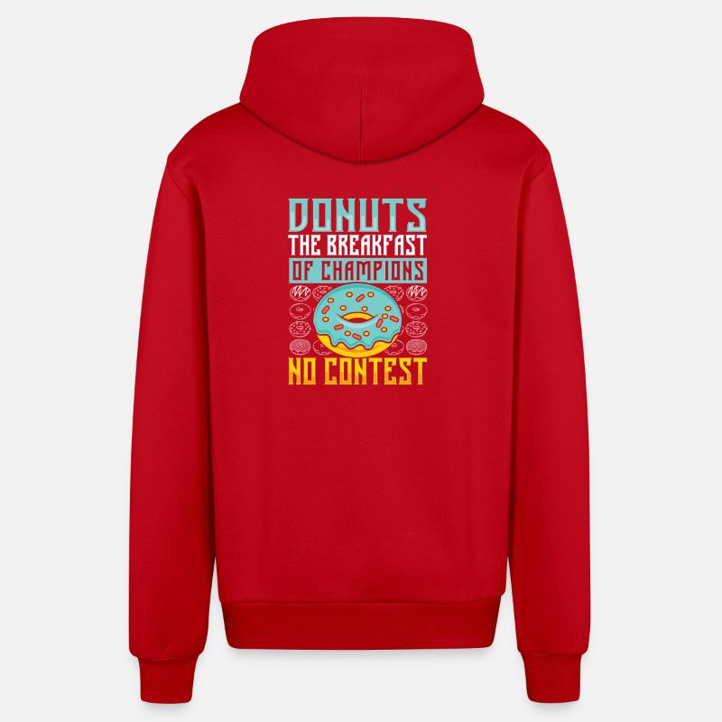 Restauration rapide en donuts - Veste à capuche bio décontractée fabriquée en UE - rouge