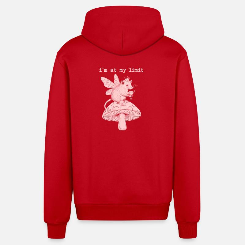 Fée Limite sur Champignon - Veste à capuche bio décontractée fabriquée en UE - rouge