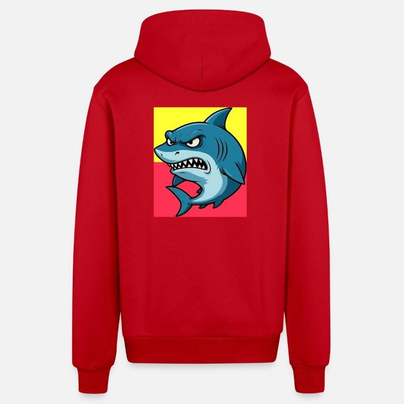 Requin - Veste à capuche bio décontractée fabriquée en UE - rouge