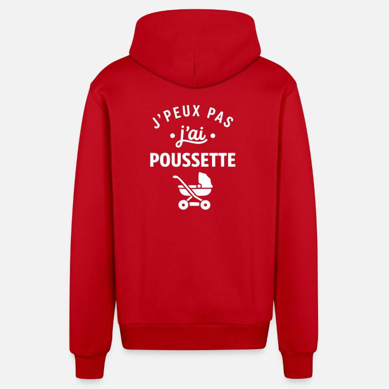 J'peux pas j'ai poussette - Veste à capuche bio décontractée fabriquée en UE - rouge