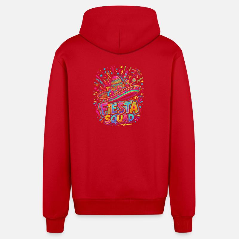 Explosion de sombreros de l’équipe Fiesta - Veste à capuche bio décontractée fabriquée en UE - rouge