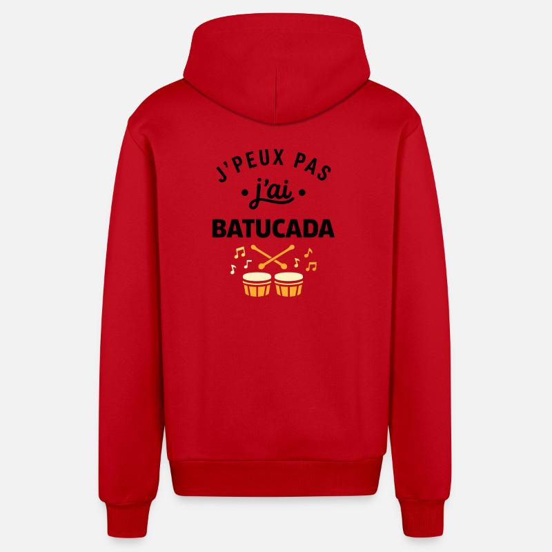 batucada - Veste à capuche bio décontractée fabriquée en UE - rouge