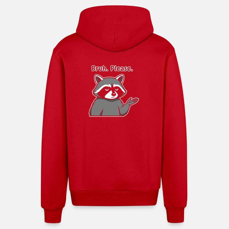 Bruh Bitte Waschbär-Meme - Organic Relaxed Kapuzenjacke Made in EU - Rot