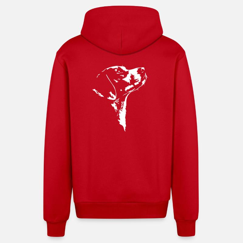 Silhouette de busard Chien Wilsigns - Veste à capuche bio décontractée fabriquée en UE - rouge