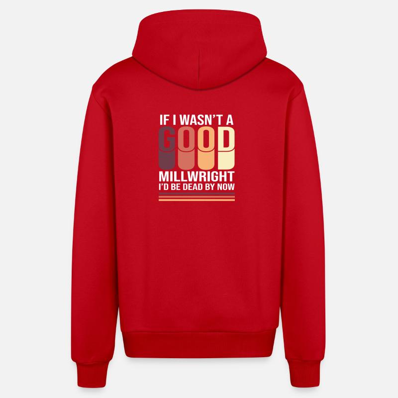 CNC Mechanic Mechanical Engineer Locksmith - Organic Relaxed Hooded Jacket Made in EU - red
