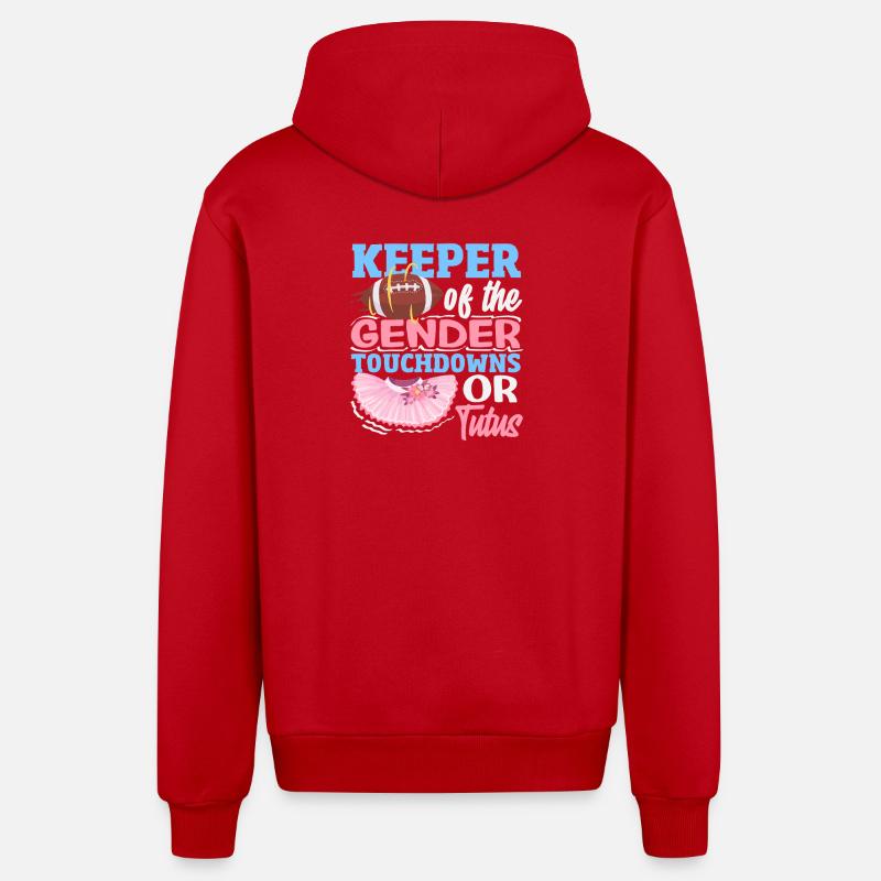 Hüter Des Geschlechts Touchdowns Oder Tutus - Organic Relaxed Kapuzenjacke Made in EU - Rot
