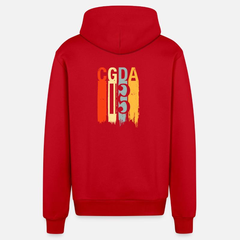 CGDA viola tuning string musician retro - Organic Relaxed Hooded Jacket Made in EU - red
