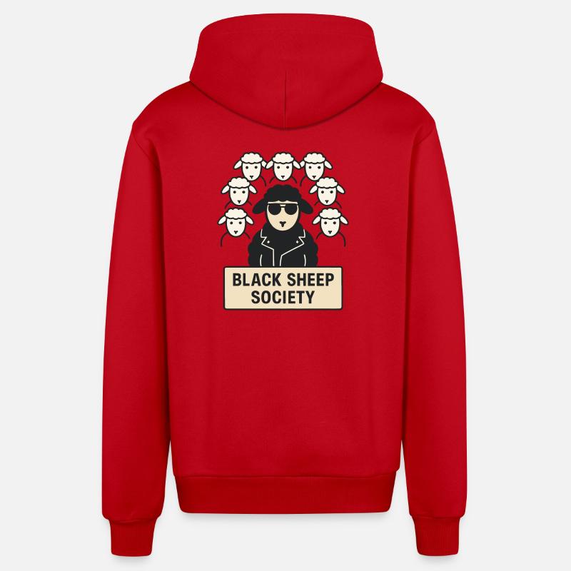 Société du Mouton Noir Rebelle Underground - Veste à capuche bio décontractée fabriquée en UE - rouge