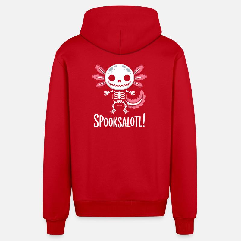 Spooksalot Lapin Squelette - Veste à capuche bio décontractée fabriquée en UE - rouge