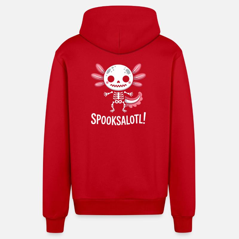 Conception du squelette de Spooksalot - Veste à capuche bio décontractée fabriquée en UE - rouge