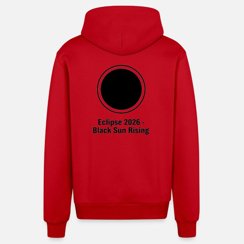 Éclipse 2026 Soleil Noir Levant - Veste à capuche bio décontractée fabriquée en UE - rouge