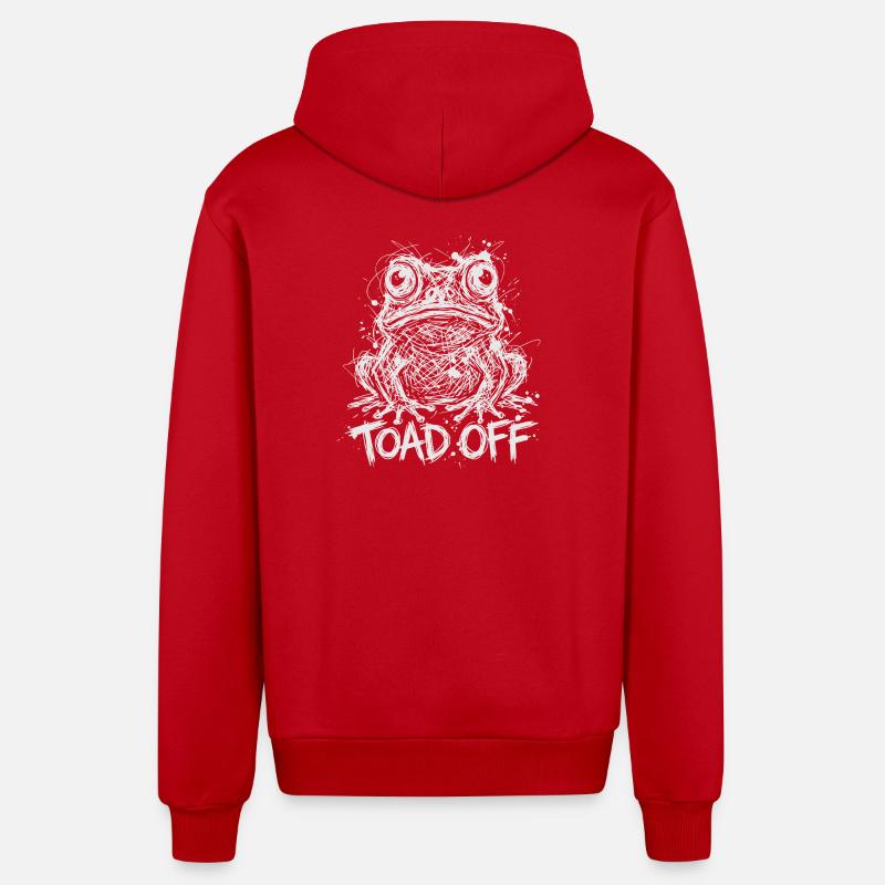 Toad Off Internet Meme Frog - Organic Relaxed Kapuzenjacke Made in EU - Rot
