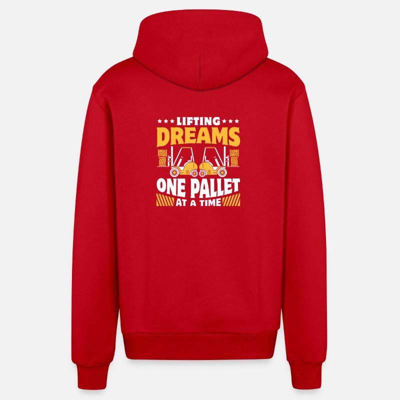 Staplerfahrer Englisch Spruch Stapler - Organic Relaxed Kapuzenjacke Made in EU - Rot