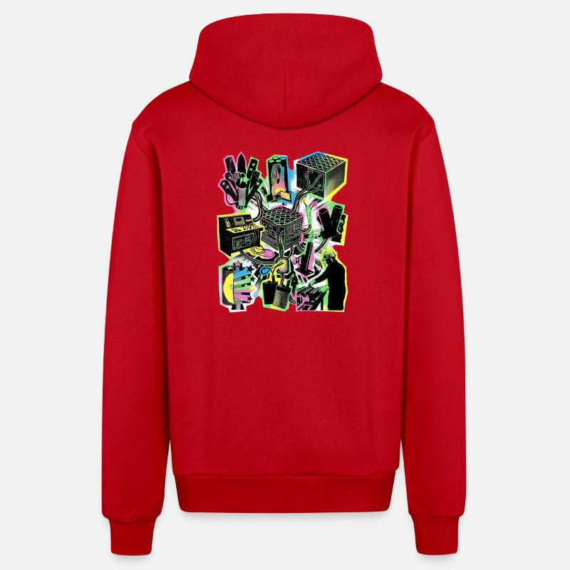 Pyrotechnicien Pyro - Veste à capuche bio décontractée fabriquée en UE - rouge