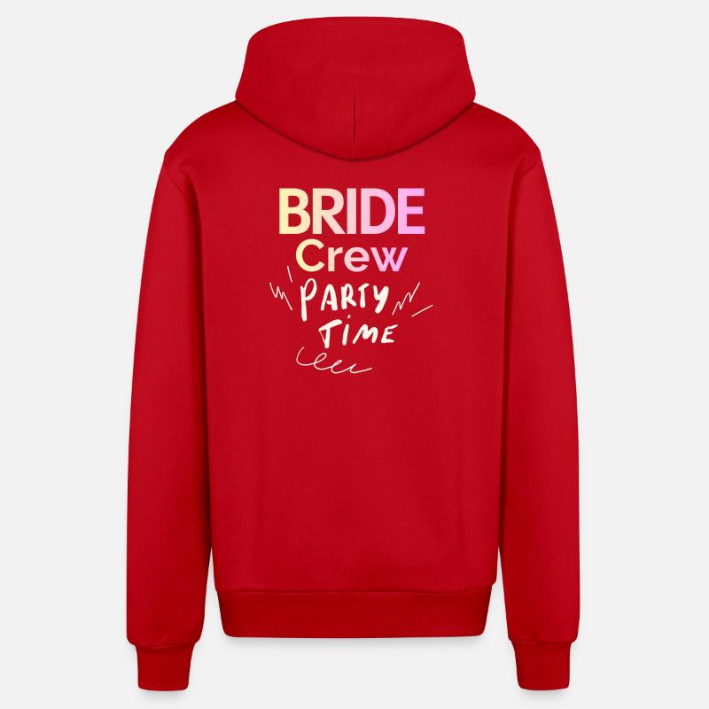 Équipage de la mariée - Veste à capuche bio décontractée fabriquée en UE - rouge