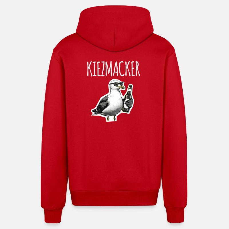 Kiez Möwe Macker - Veste à capuche bio décontractée fabriquée en UE - rouge