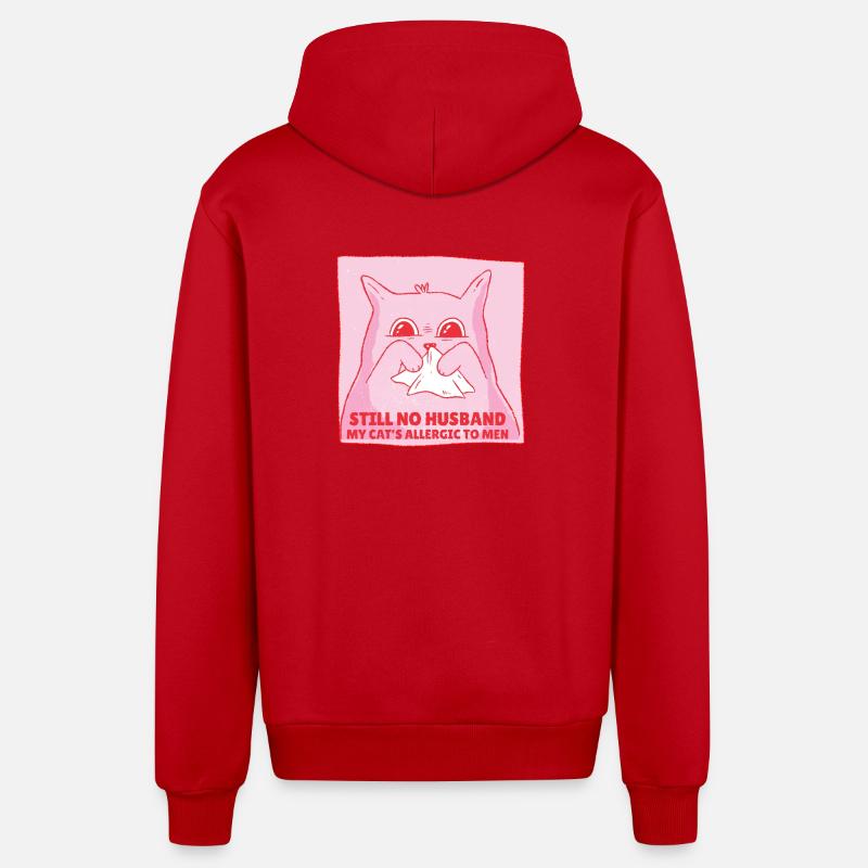 Pas de chat marié qui dit - Veste à capuche bio décontractée fabriquée en UE - rouge