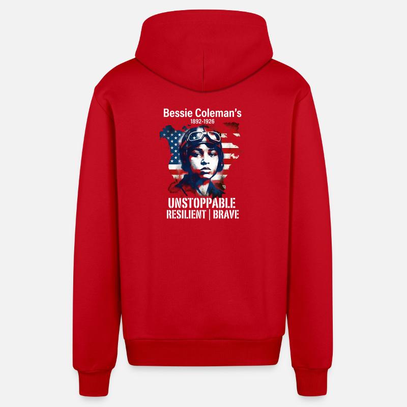 Bessie Coleman Mutig Luftfahrtpionierin - Organic Relaxed Kapuzenjacke Made in EU - Rot