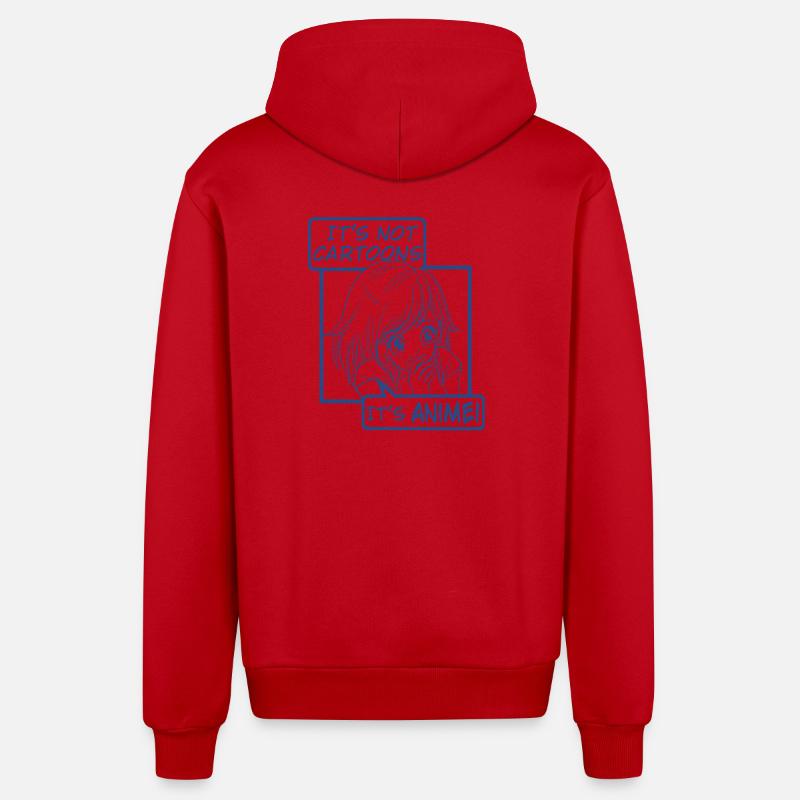Ce ne sont pas des dessins animés, c’est de l’anime - Veste à capuche bio décontractée fabriquée en UE - rouge