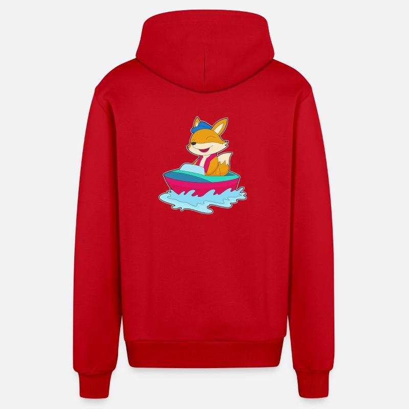 Fuchs kleines Boot - Organic Relaxed Kapuzenjacke Made in EU - Rot