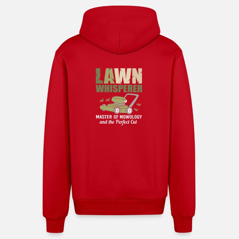 Tondeuse à gazon pelouse (prairie) - Veste à capuche bio décontractée fabriquée en UE - rouge