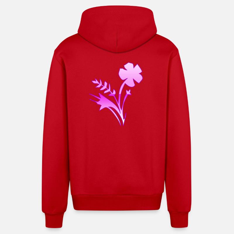 Fleur - Veste à capuche bio décontractée fabriquée en UE - rouge