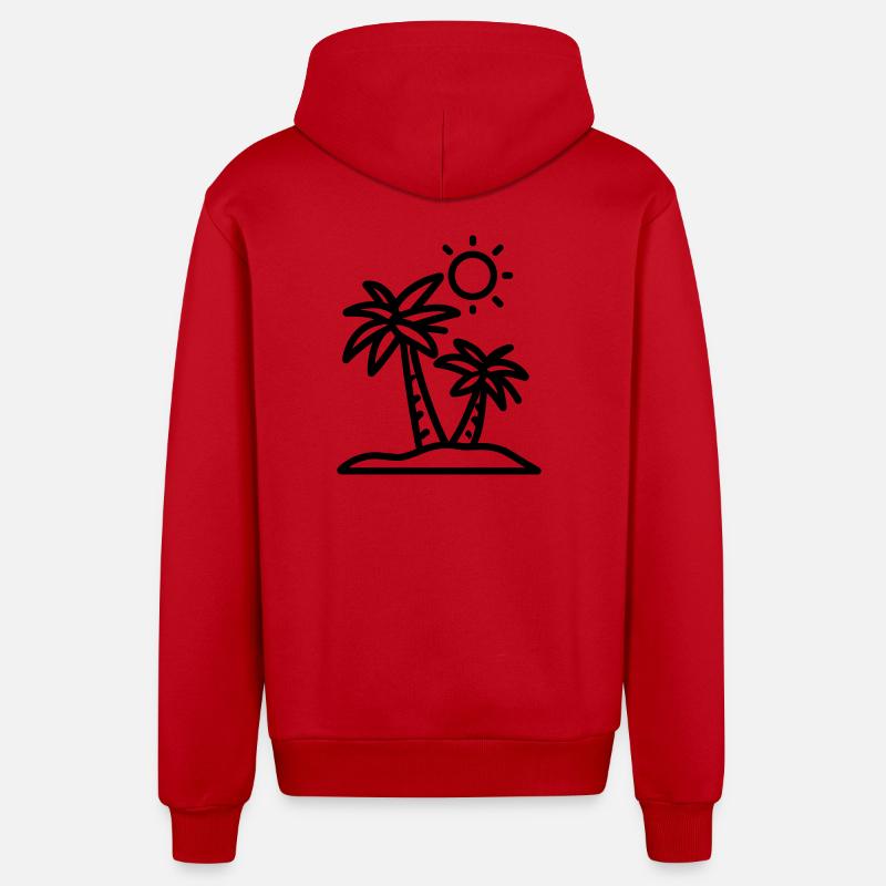 vacances - Veste à capuche bio décontractée fabriquée en UE - rouge