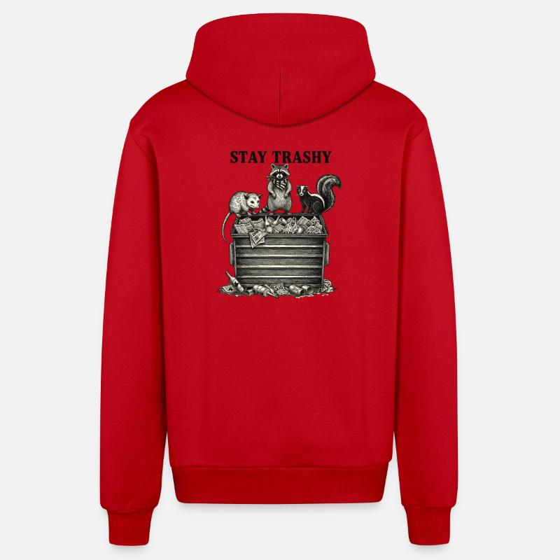 Reste Raton laveur Opossum Skunk - Veste à capuche bio décontractée fabriquée en UE - rouge