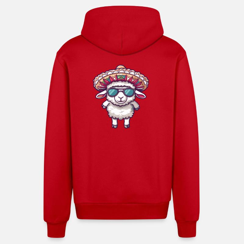 Sombrero comique drôle d’éléphant - Veste à capuche bio décontractée fabriquée en UE - rouge