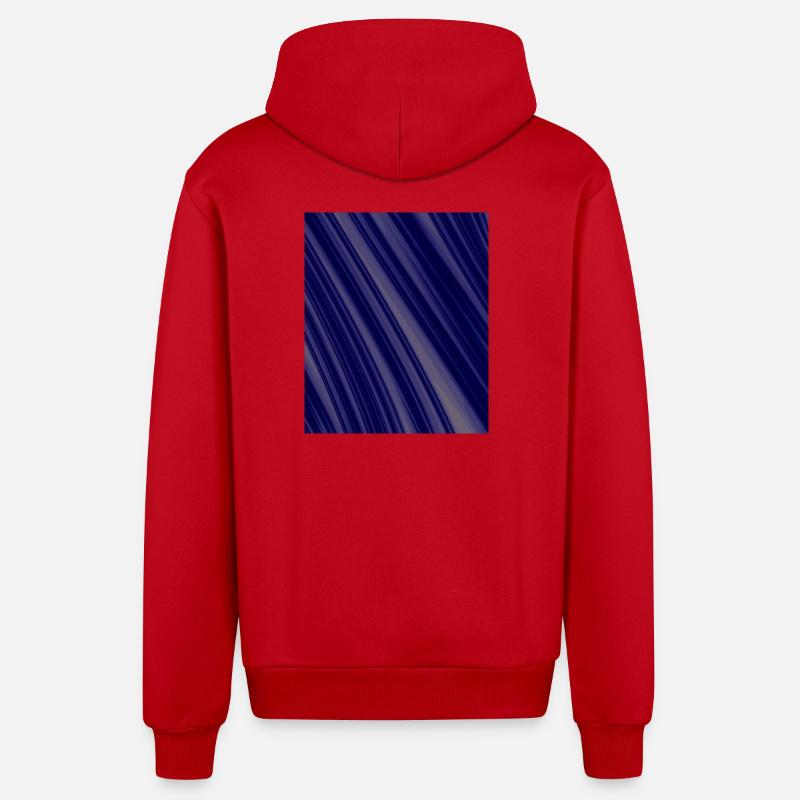 Navy Diagonal Structures - Organic Relaxed Hooded Jacket Made in EU - red