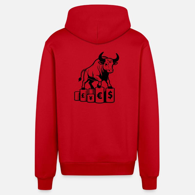 Belleger Taurus - Organic Relaxed Hooded Jacket Made in EU - red