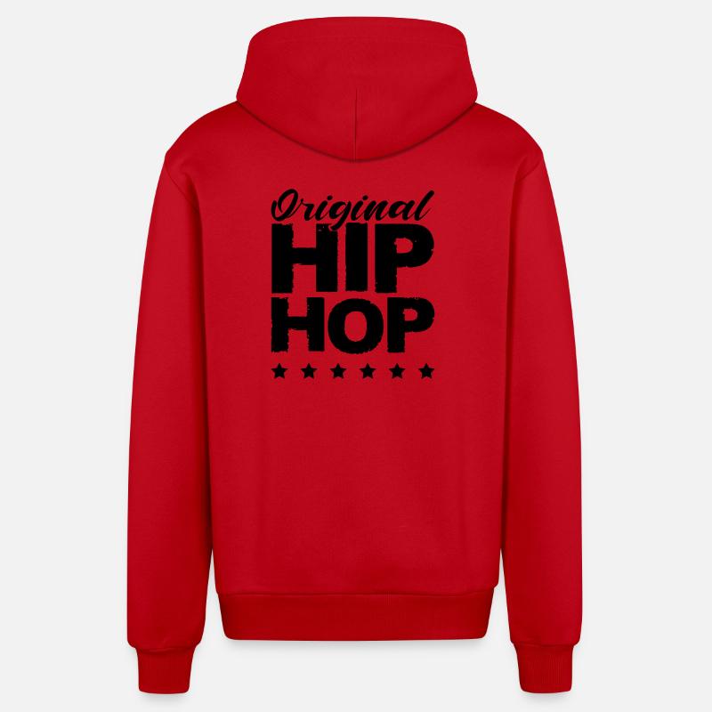Hip-hop original - Veste à capuche bio décontractée fabriquée en UE - rouge