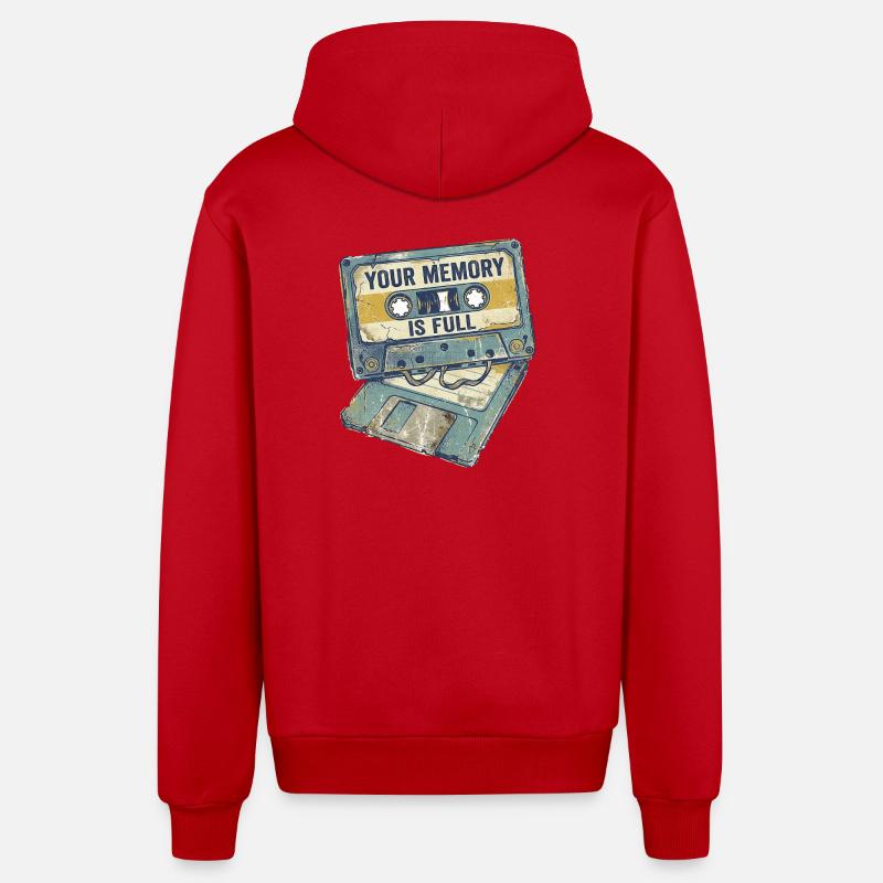 Mémoire complète - Veste à capuche bio décontractée fabriquée en UE - rouge
