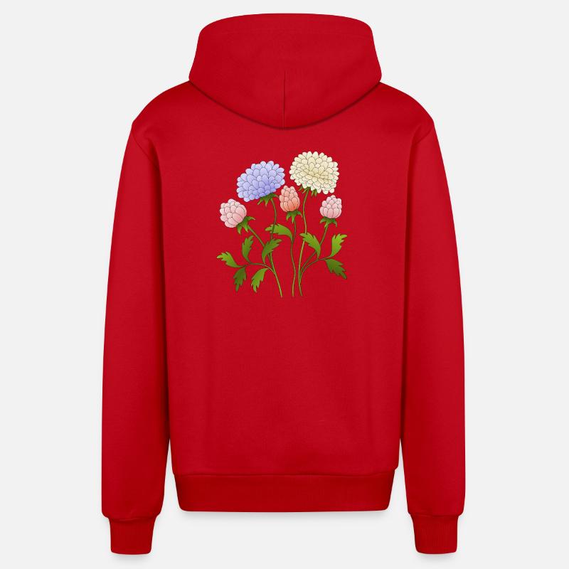 Fleur - Veste à capuche bio décontractée fabriquée en UE - rouge