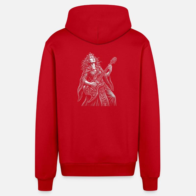 Hécate joue de la guitare - Veste à capuche bio décontractée fabriquée en UE - rouge