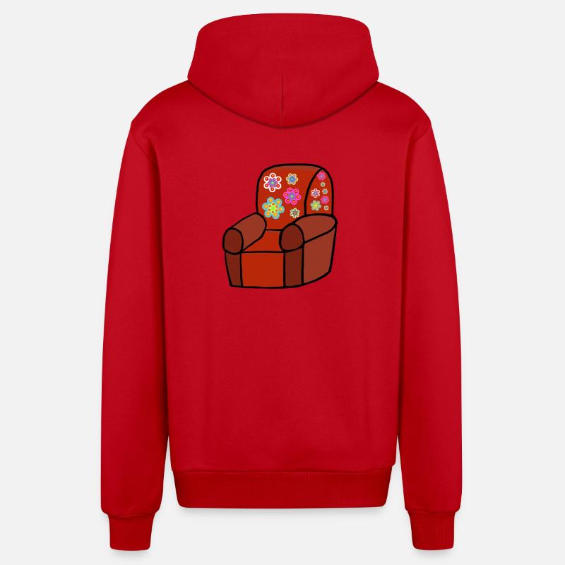 Pause de fauteuil après le travail - Veste à capuche bio décontractée fabriquée en UE - rouge